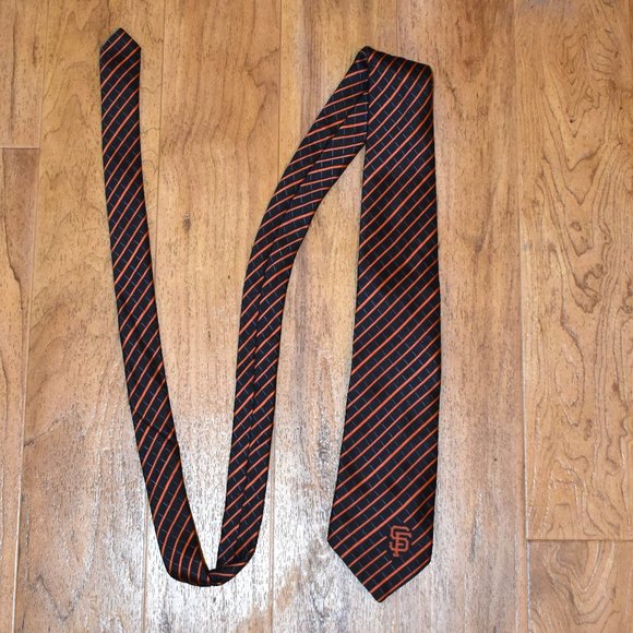 [Set of 2] State Farm San Francisco Giants Promotional Orange/Black Stripe Ties - Picture 6 of 9